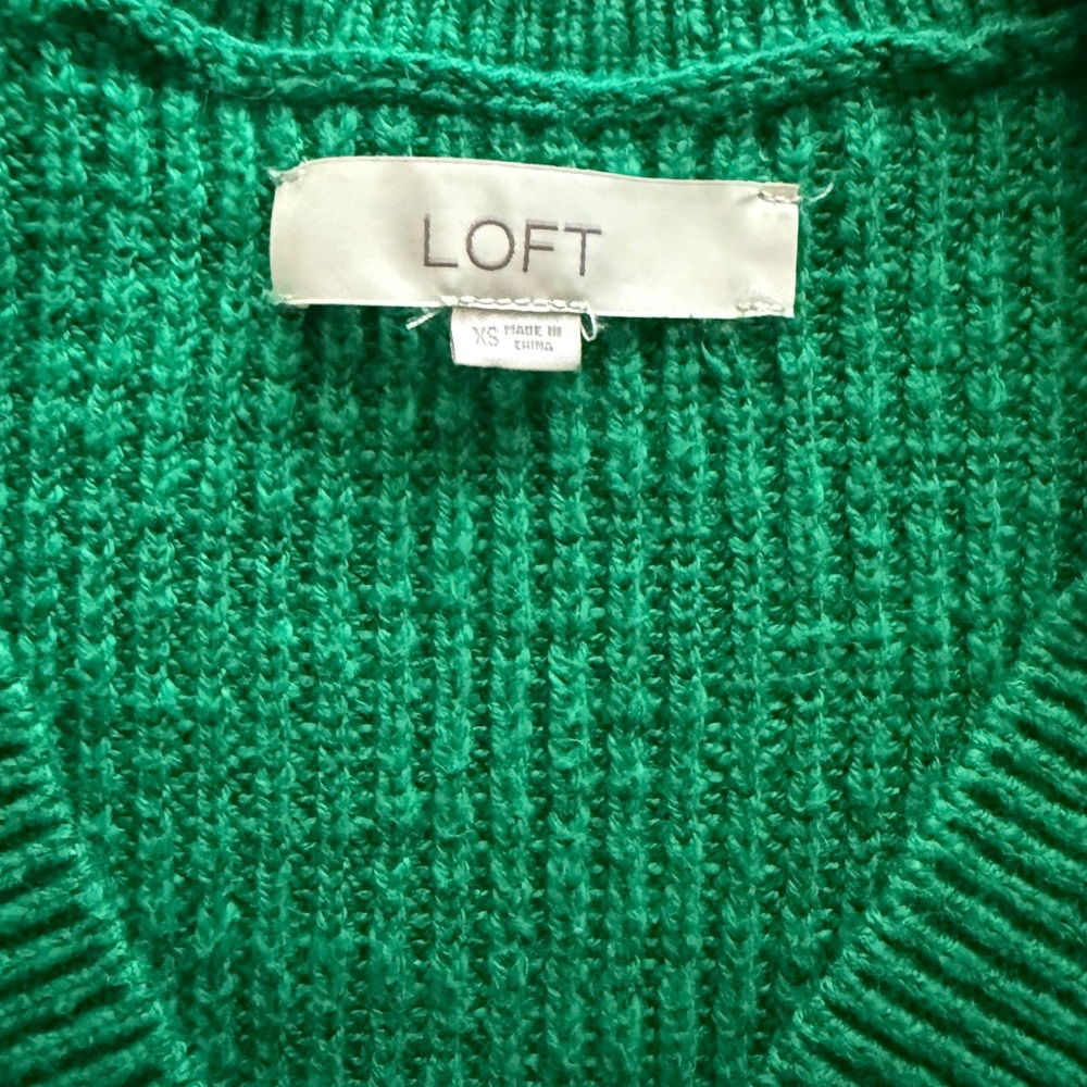 LOFT Green Cozy Button-Front Cardigan - Picture 9 of 9